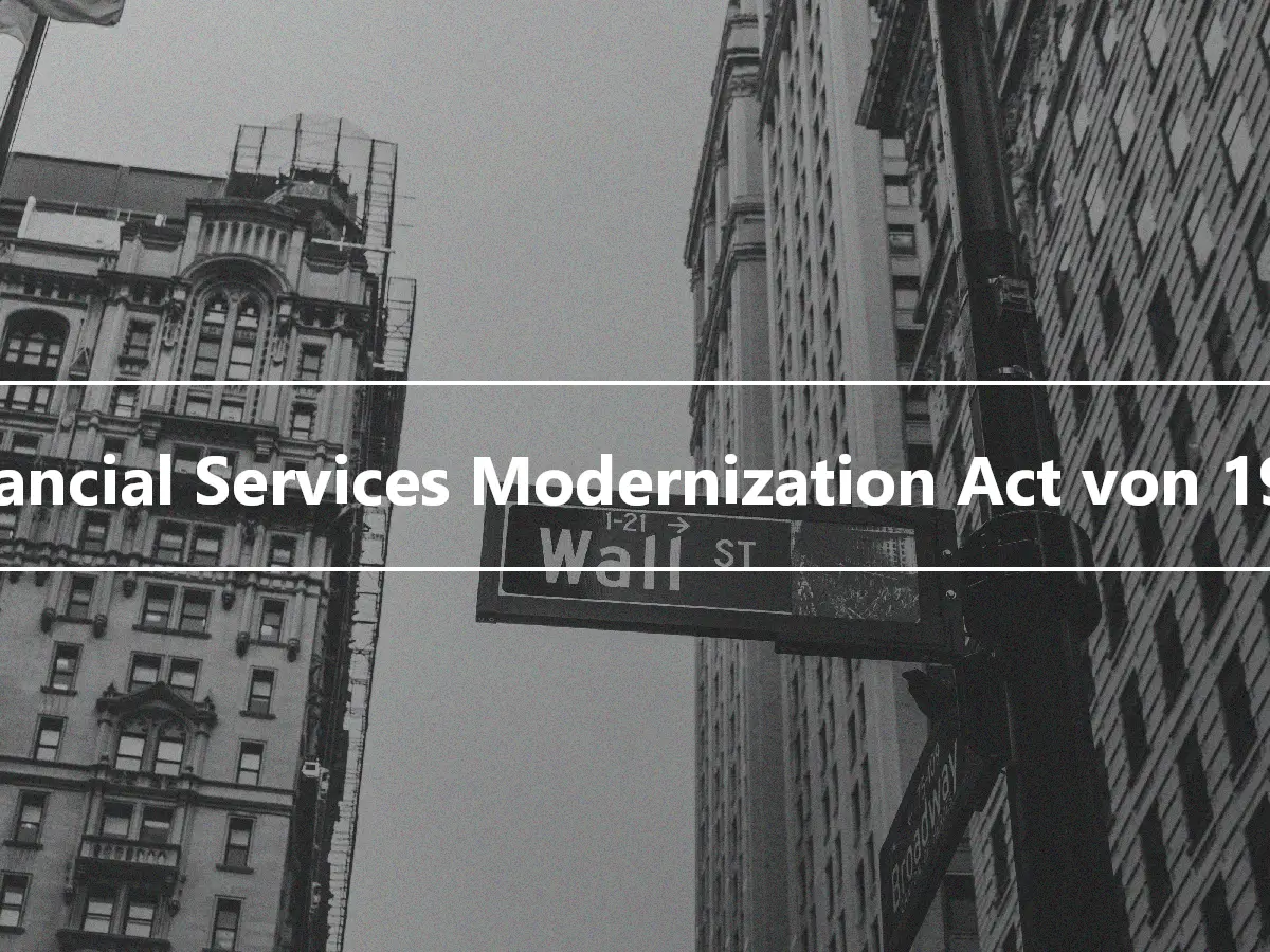Financial Services Modernization Act von 1999