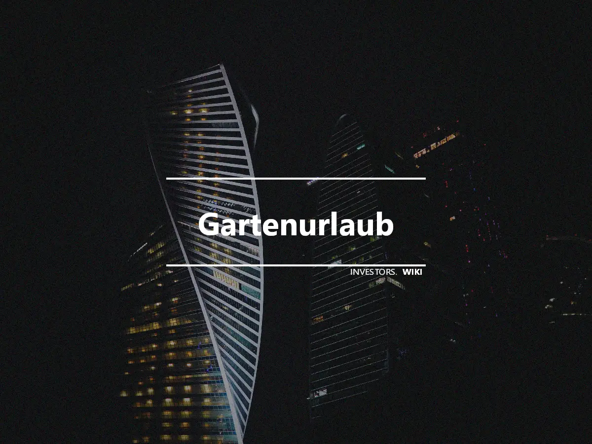 Gartenurlaub