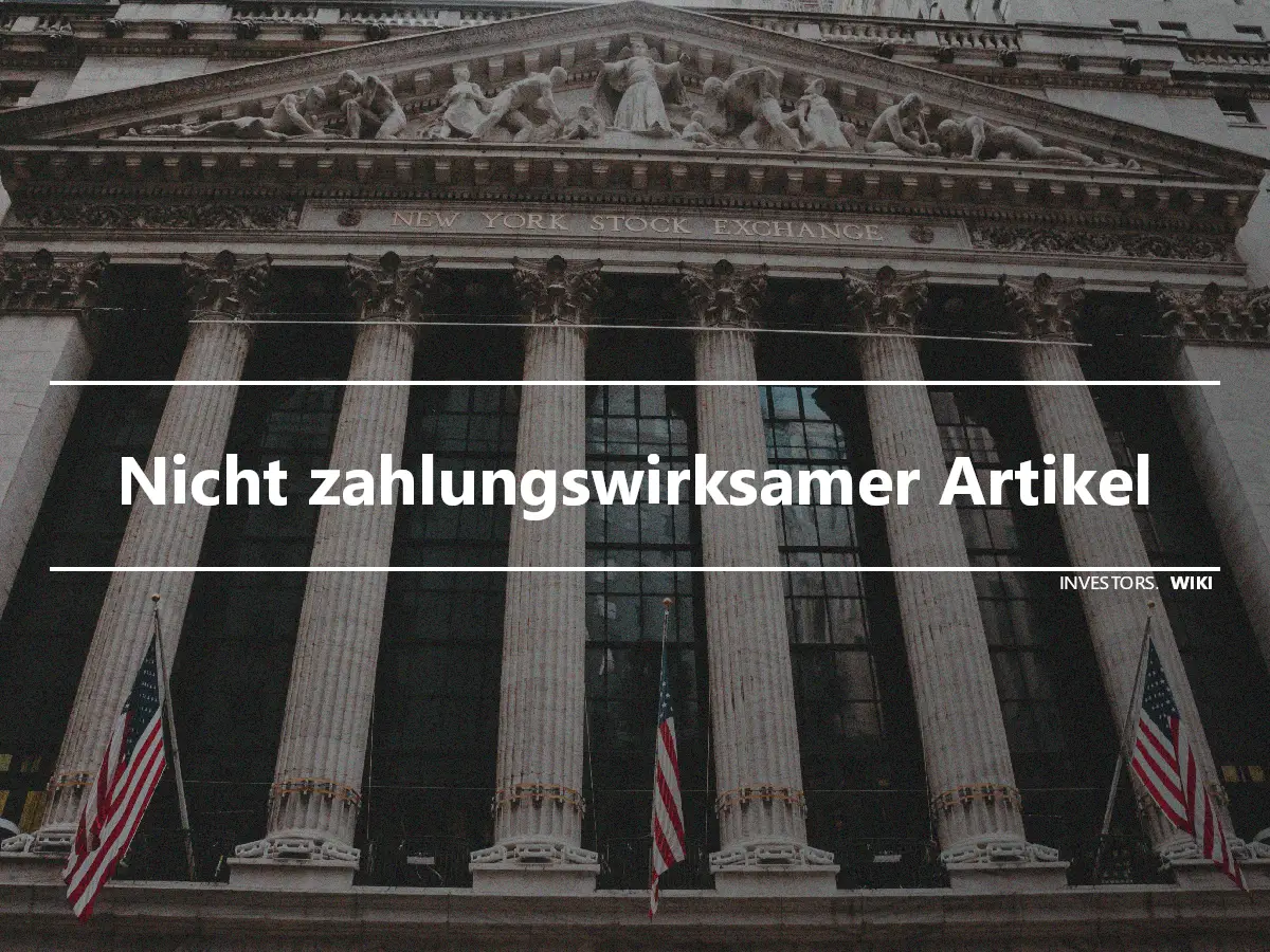 Nicht zahlungswirksamer Artikel