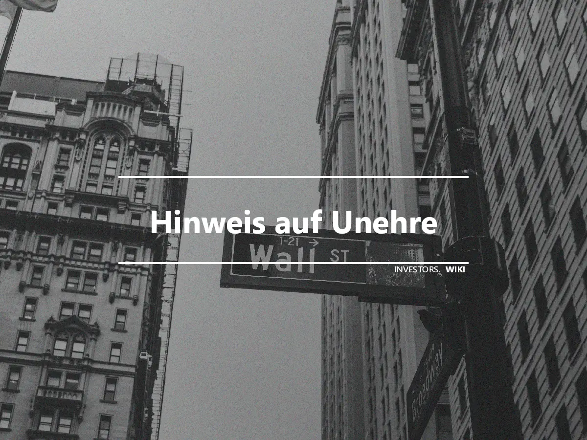 Hinweis auf Unehre