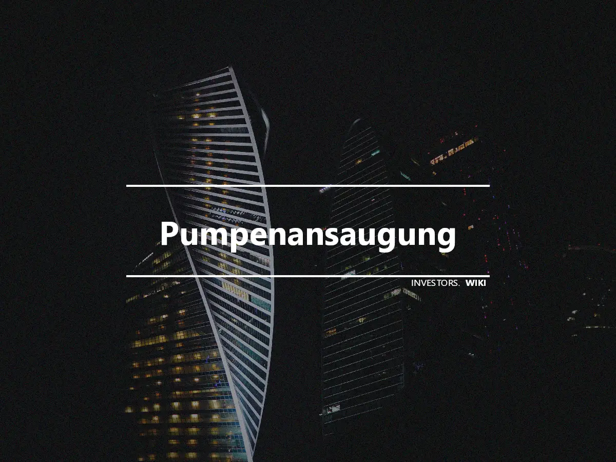 Pumpenansaugung