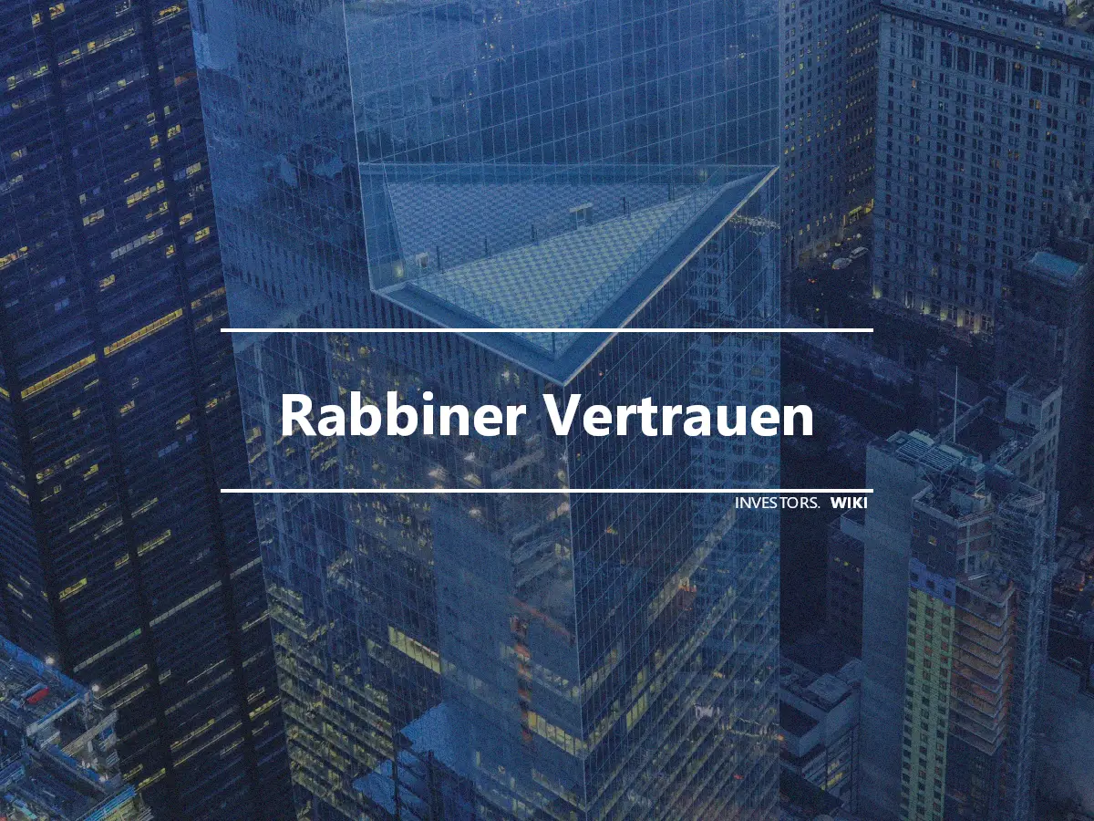 Rabbiner Vertrauen