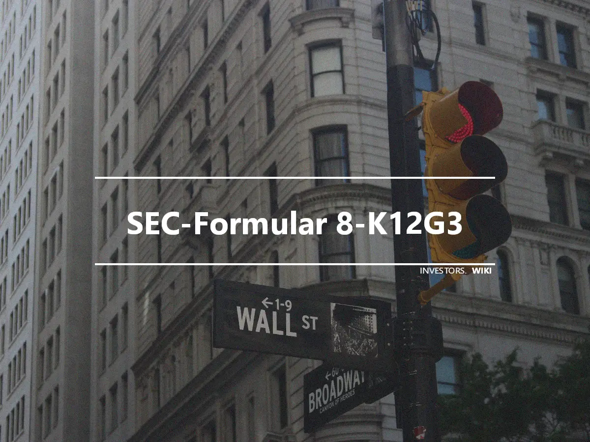 SEC-Formular 8-K12G3