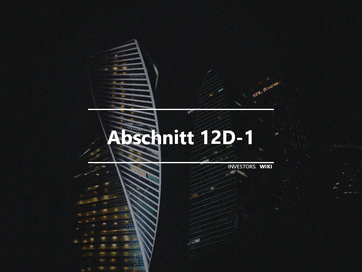 Abschnitt 12D-1