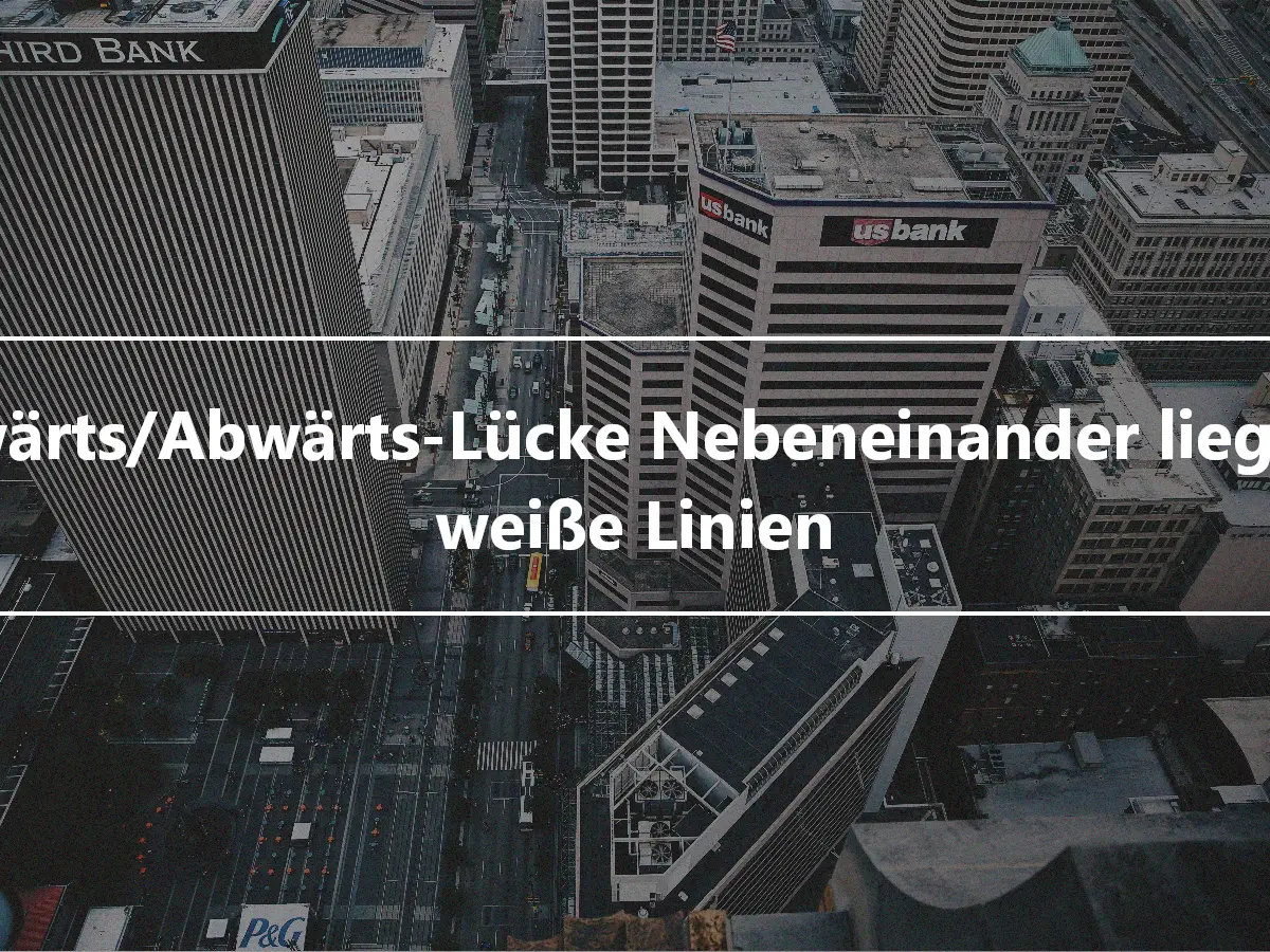 Aufwärts/Abwärts-Lücke Nebeneinander liegende weiße Linien