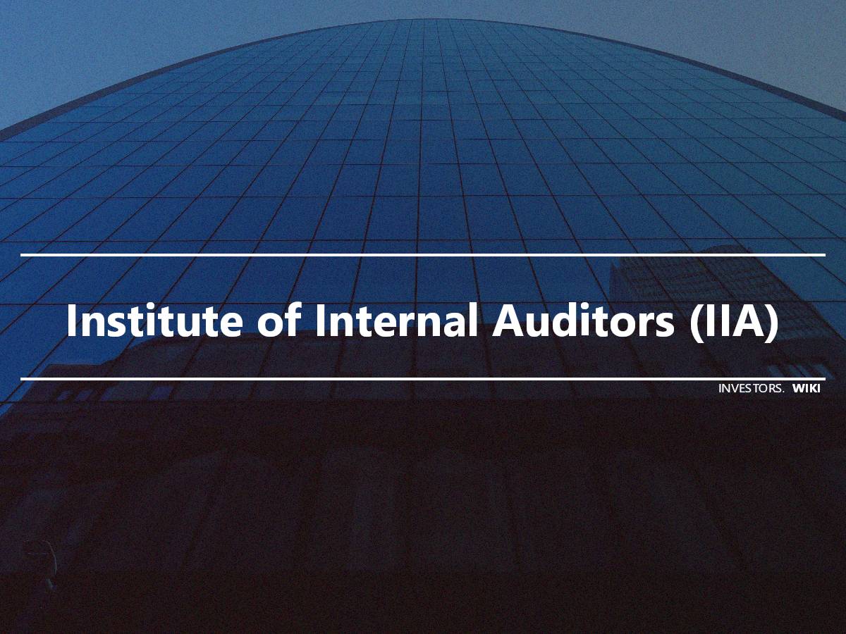 Institute of Internal Auditors (IIA) Investor's wiki