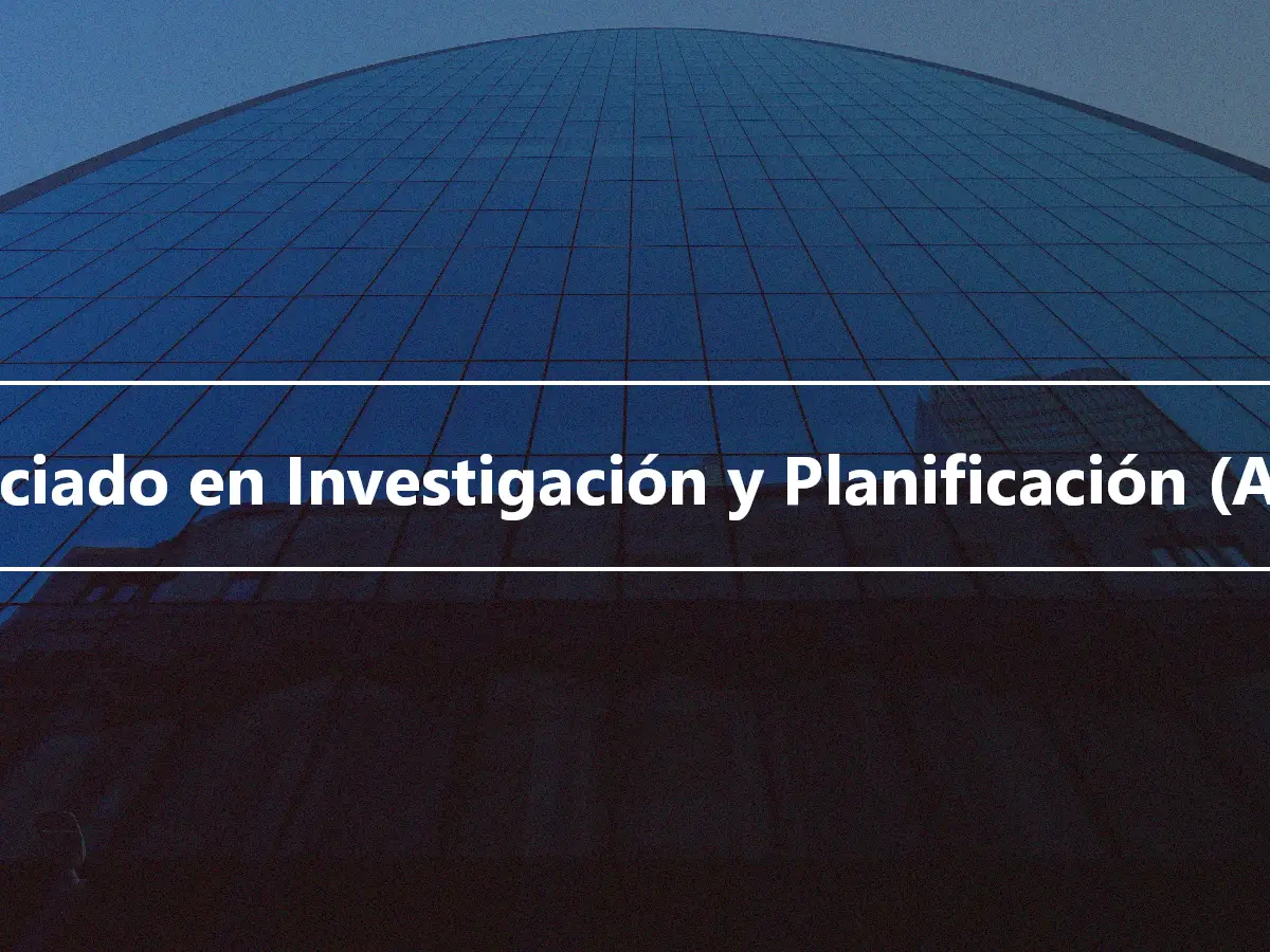 Asociado en Investigación y Planificación (ARP)