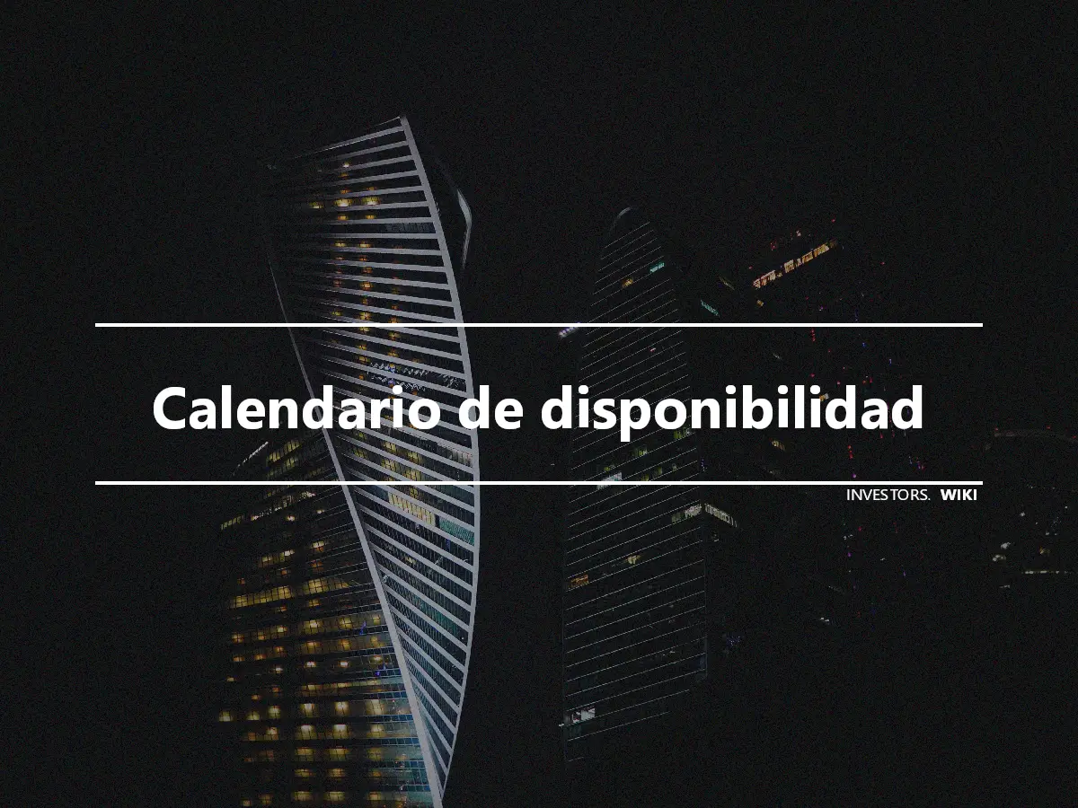 Calendario de disponibilidad