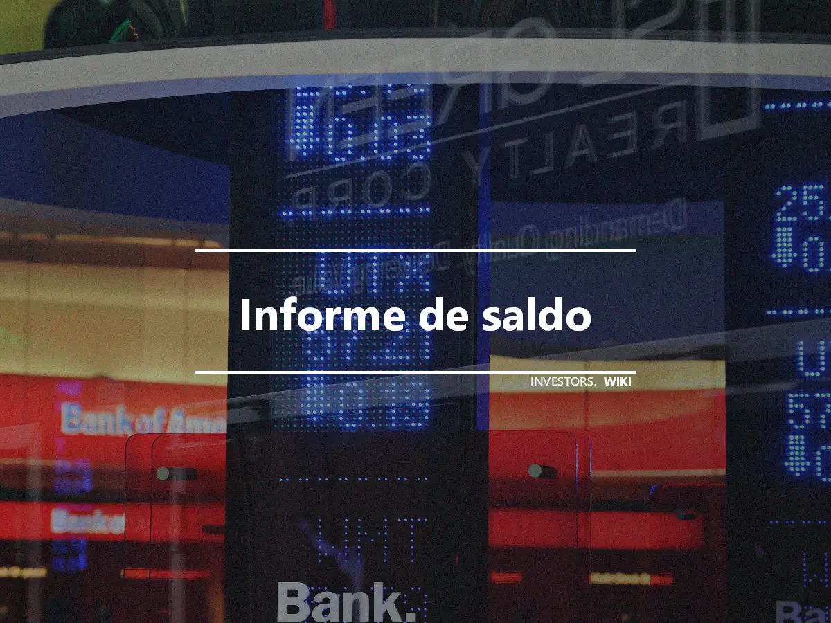 Informe de saldo