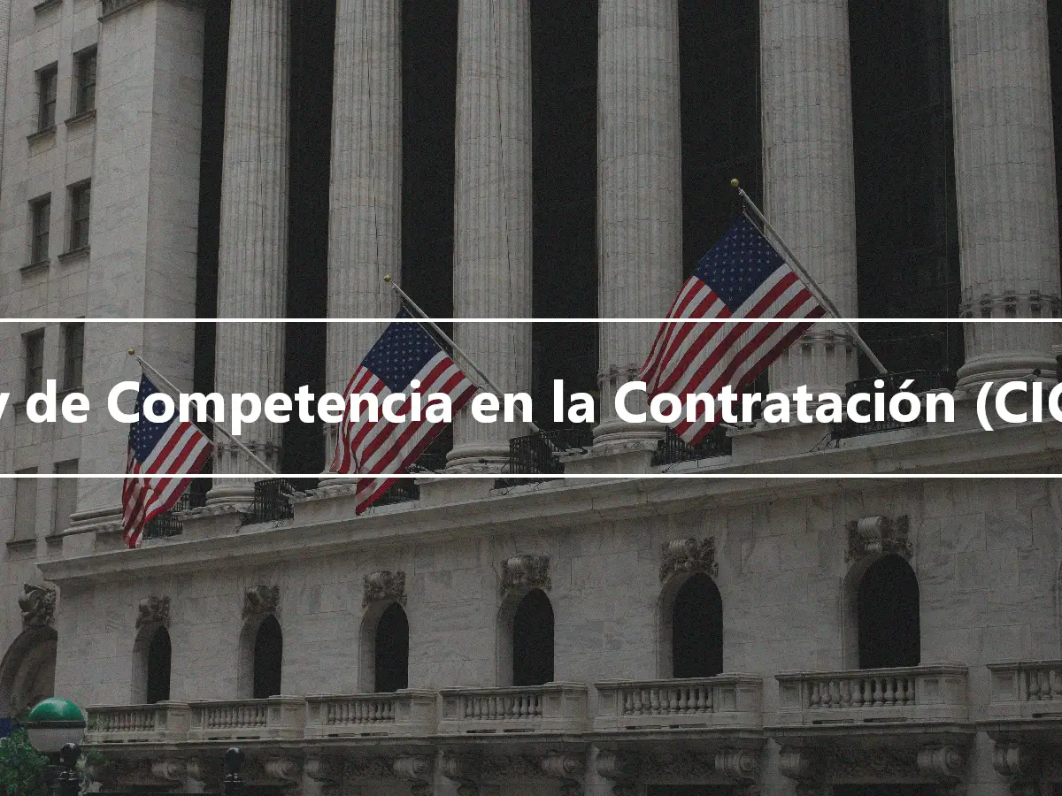Ley de Competencia en la Contratación (CICA)