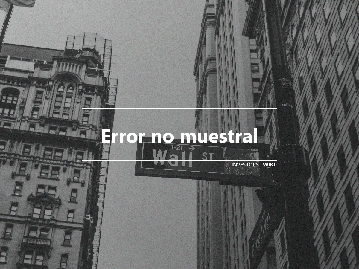 Error no muestral