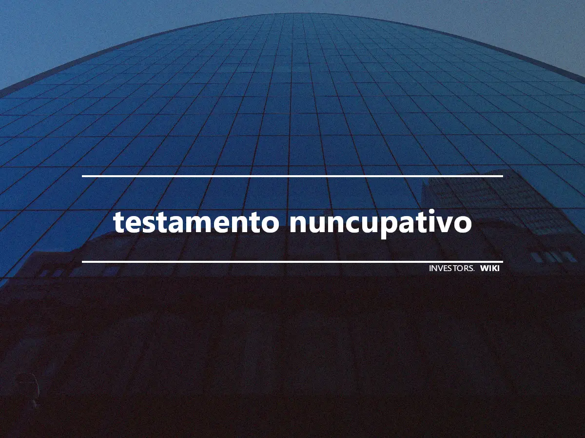 testamento nuncupativo