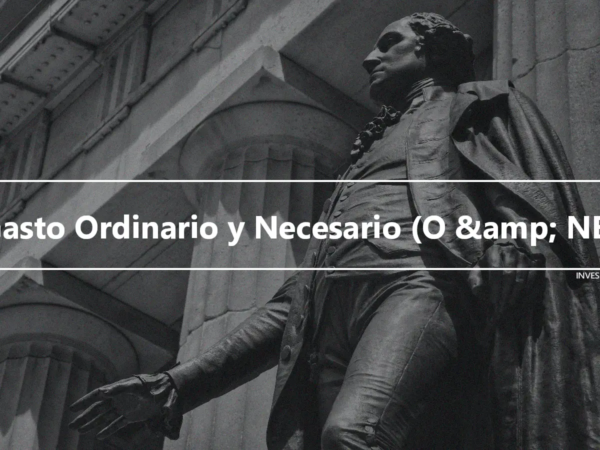 Gasto Ordinario y Necesario (O &amp; NE)