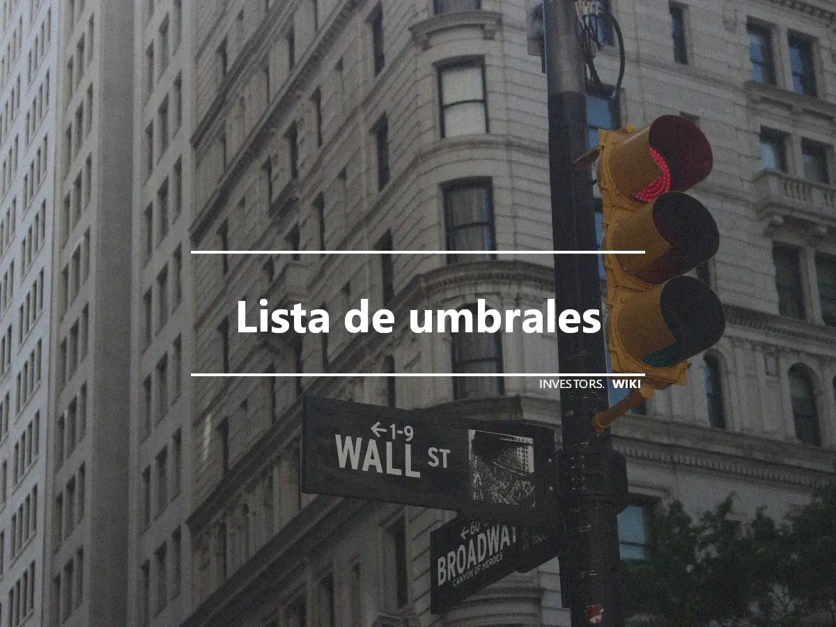 Lista de umbrales