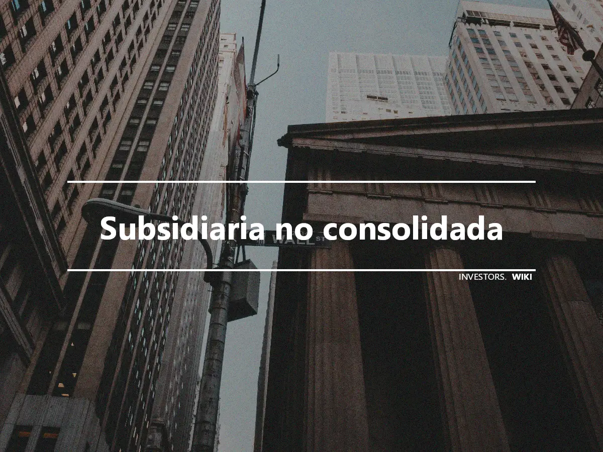 Subsidiaria no consolidada