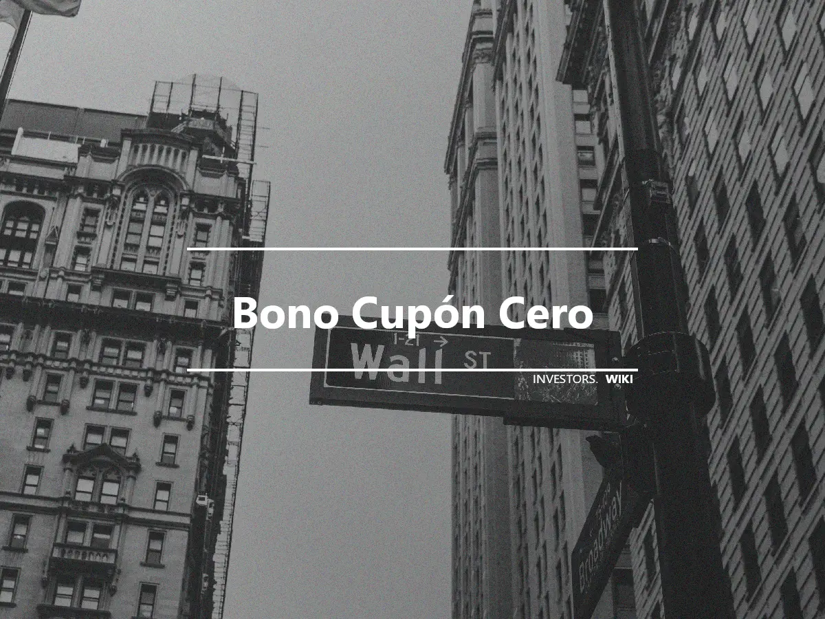 Bono Cupón Cero