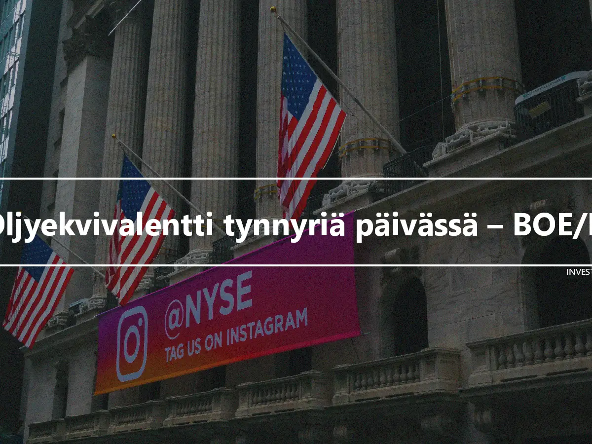 Öljyekvivalentti tynnyriä päivässä – BOE/D