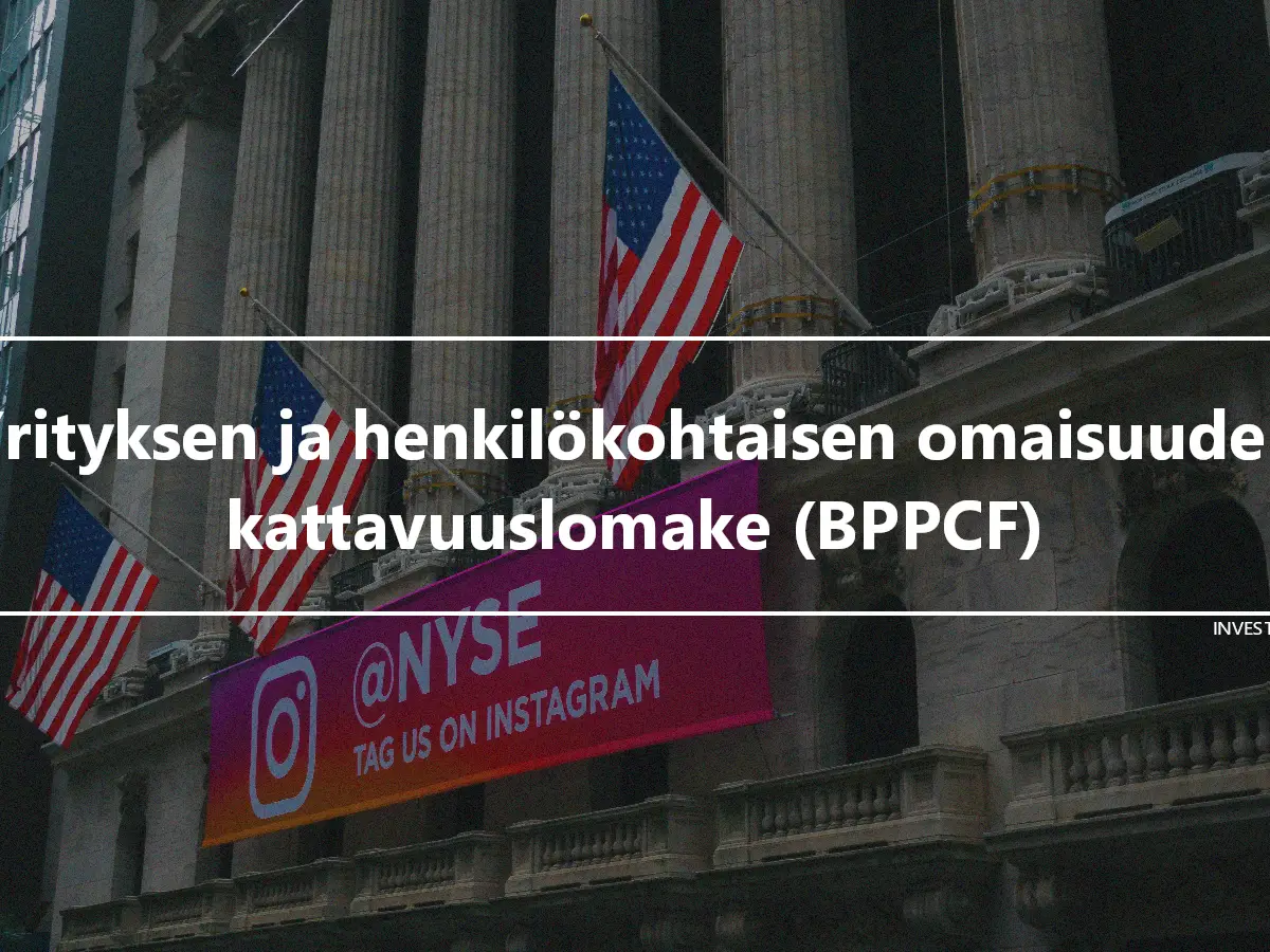 Yrityksen ja henkilökohtaisen omaisuuden kattavuuslomake (BPPCF)