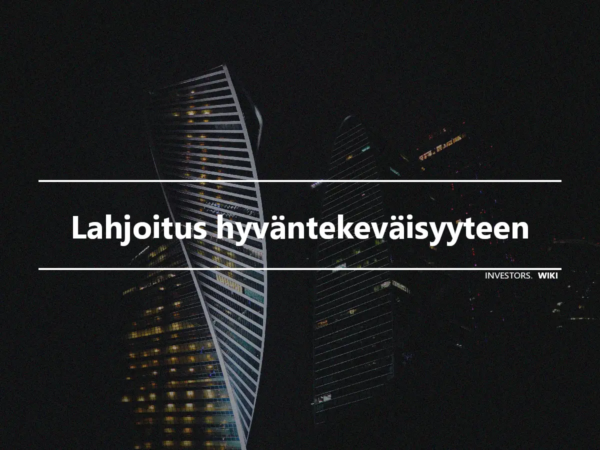 Lahjoitus hyväntekeväisyyteen