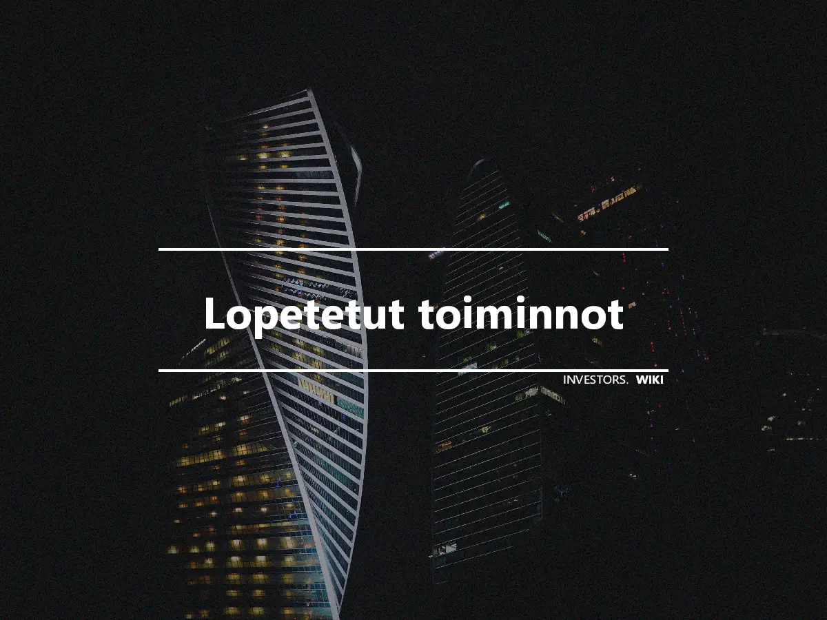 Lopetetut toiminnot