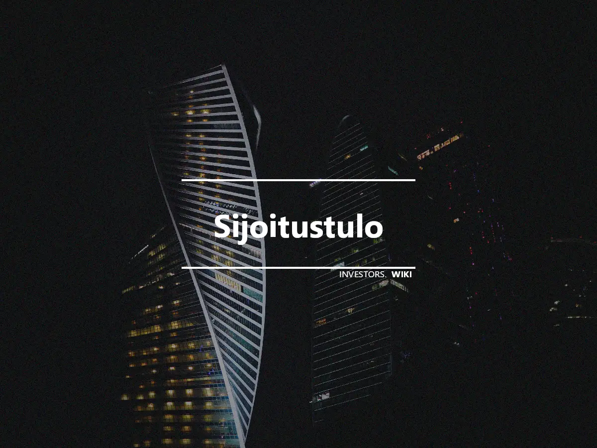 Sijoitustulo