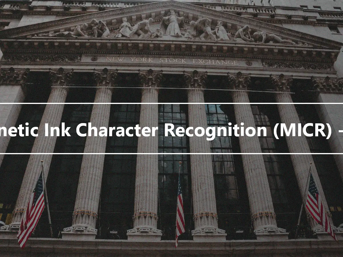 Magnetic Ink Character Recognition (MICR) -viiva