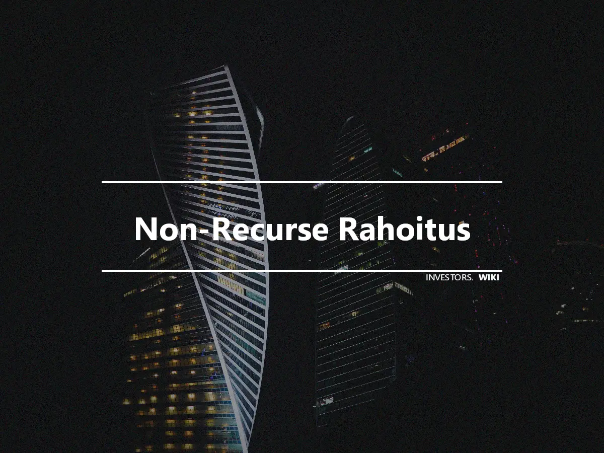 Non-Recurse Rahoitus