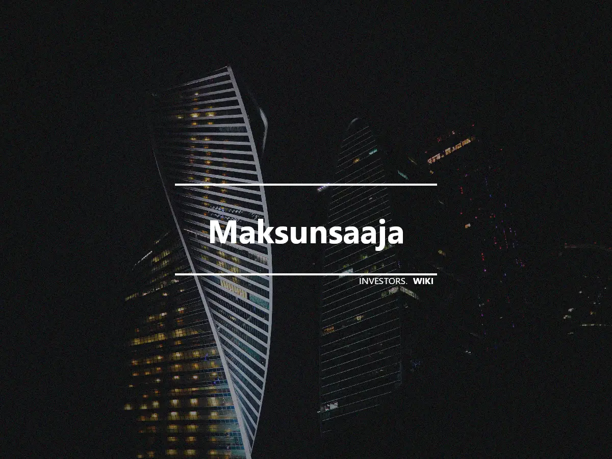 Maksunsaaja