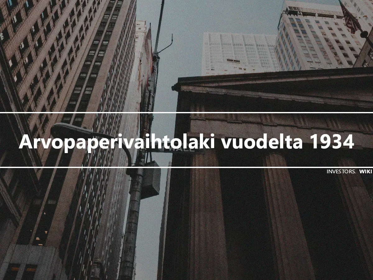 Arvopaperivaihtolaki vuodelta 1934