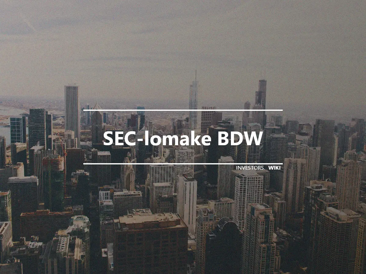 SEC-lomake BDW