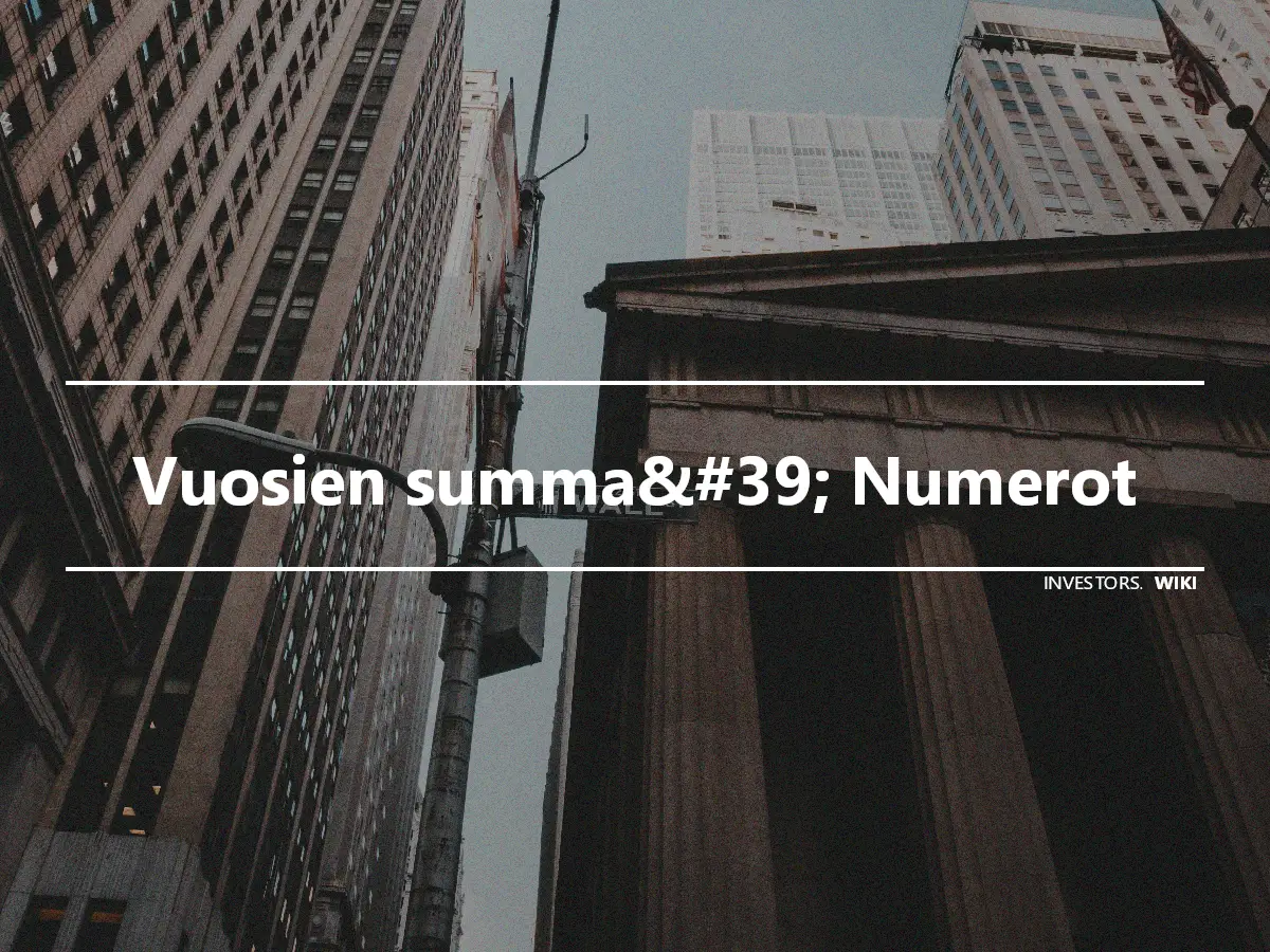 Vuosien summa&#39; Numerot