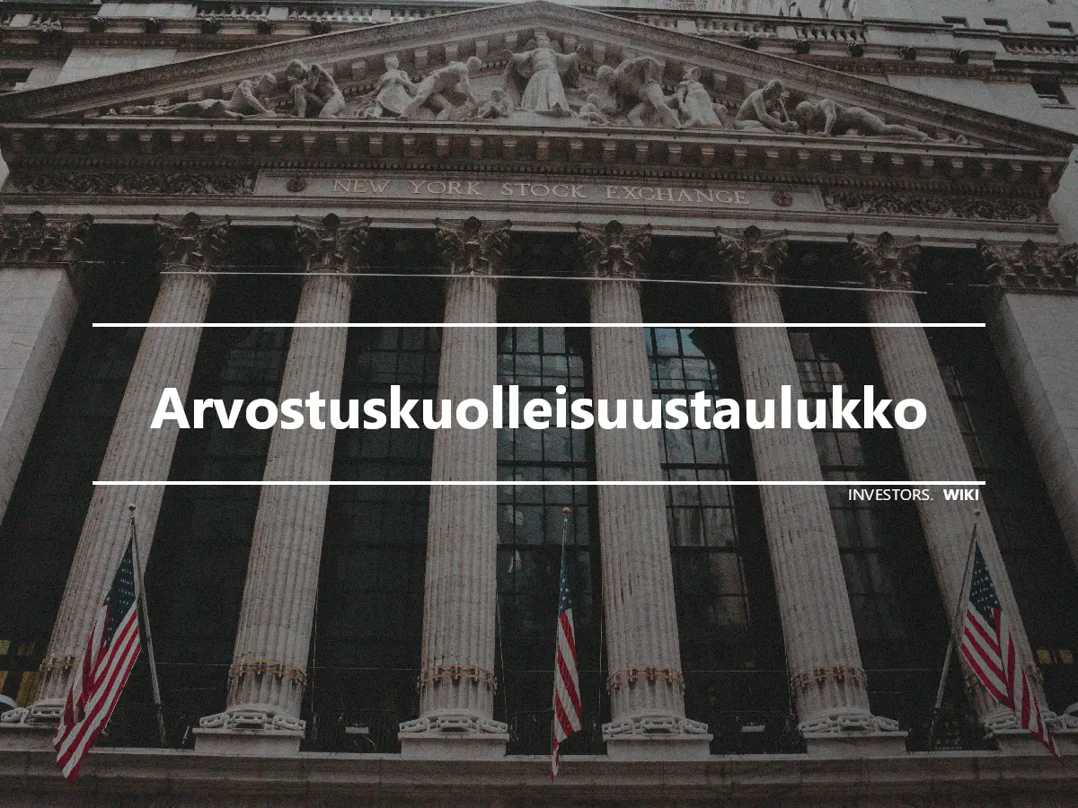 Arvostuskuolleisuustaulukko