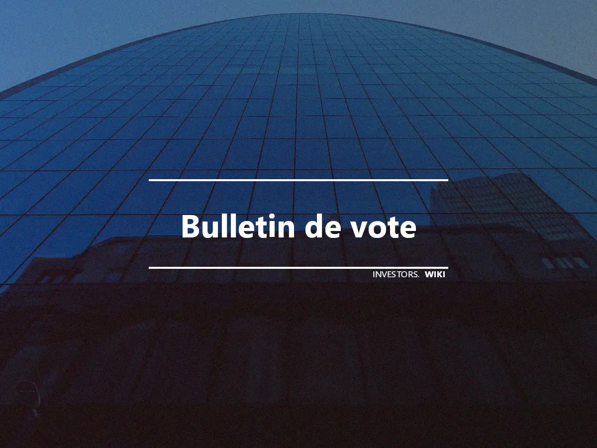 Bulletin de vote