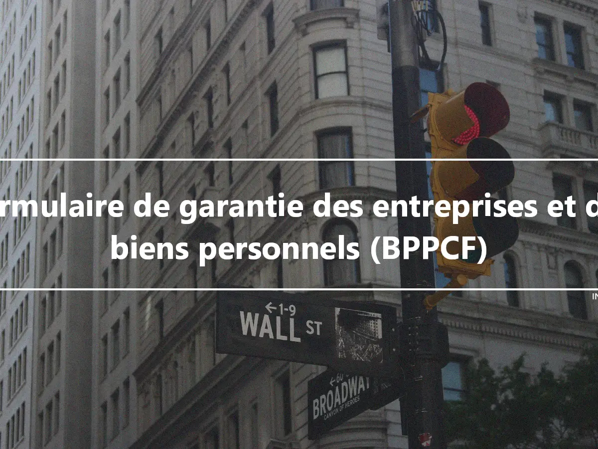 Formulaire de garantie des entreprises et des biens personnels (BPPCF)