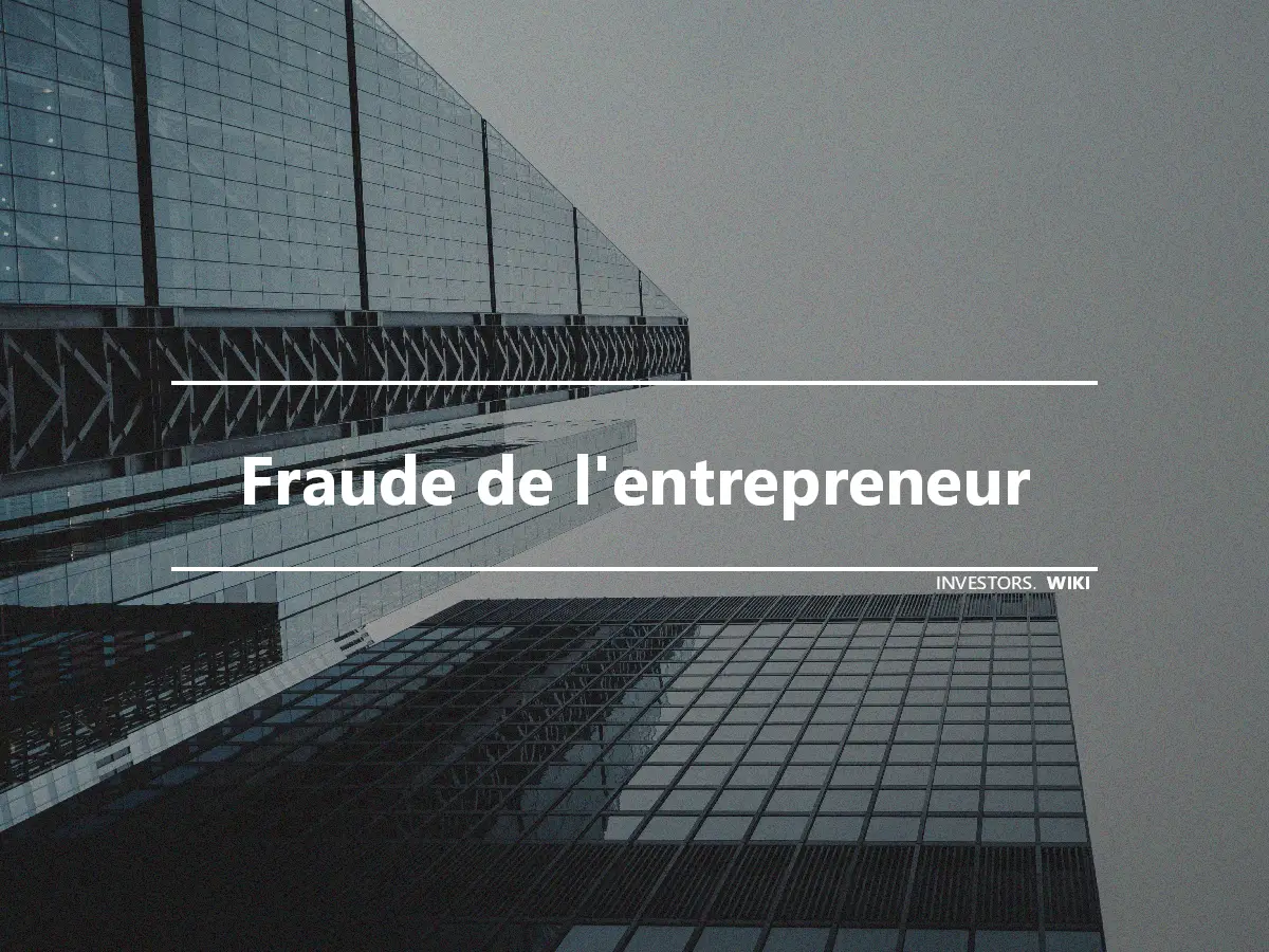 Fraude de l'entrepreneur