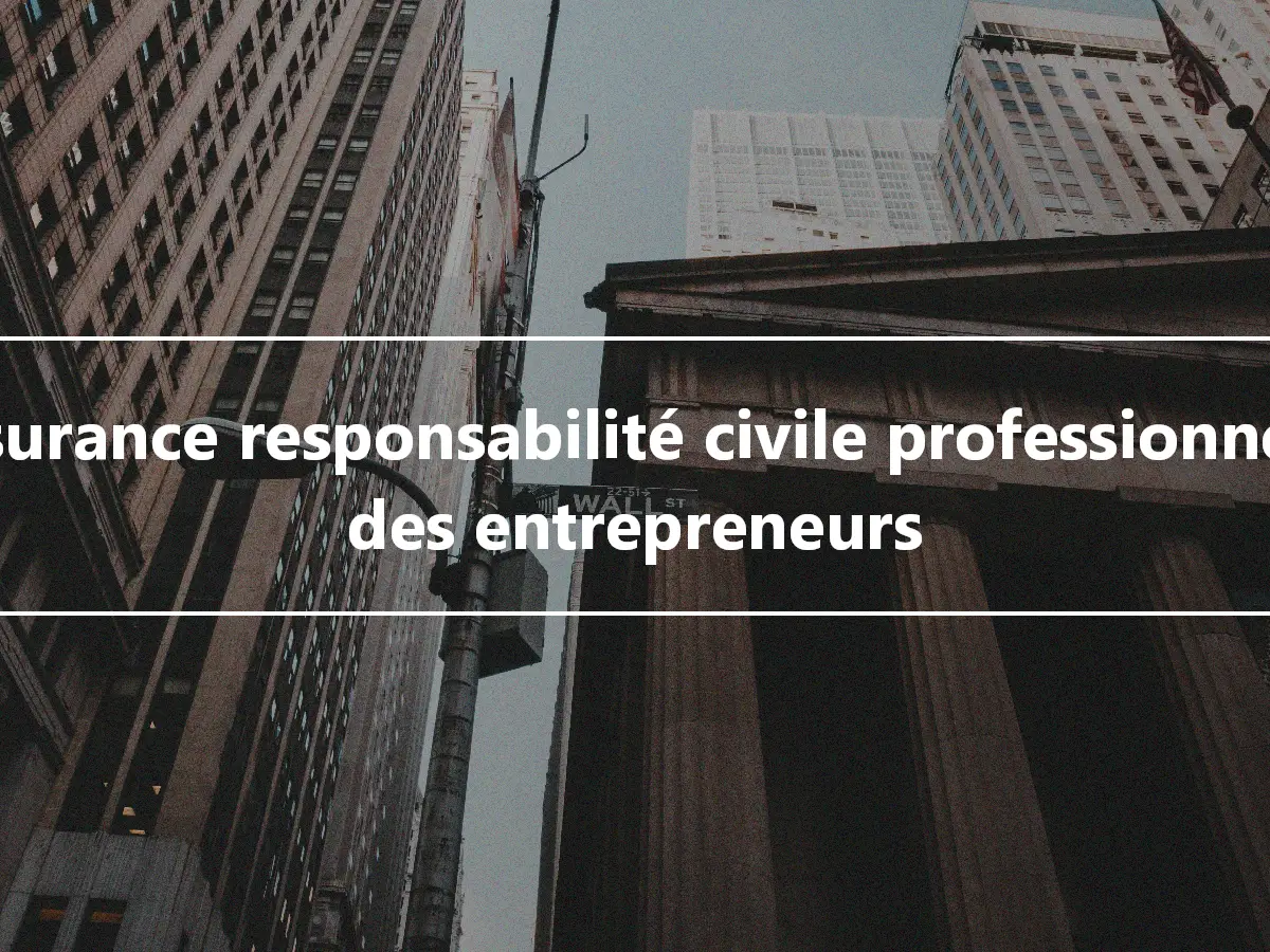 Assurance responsabilité civile professionnelle des entrepreneurs