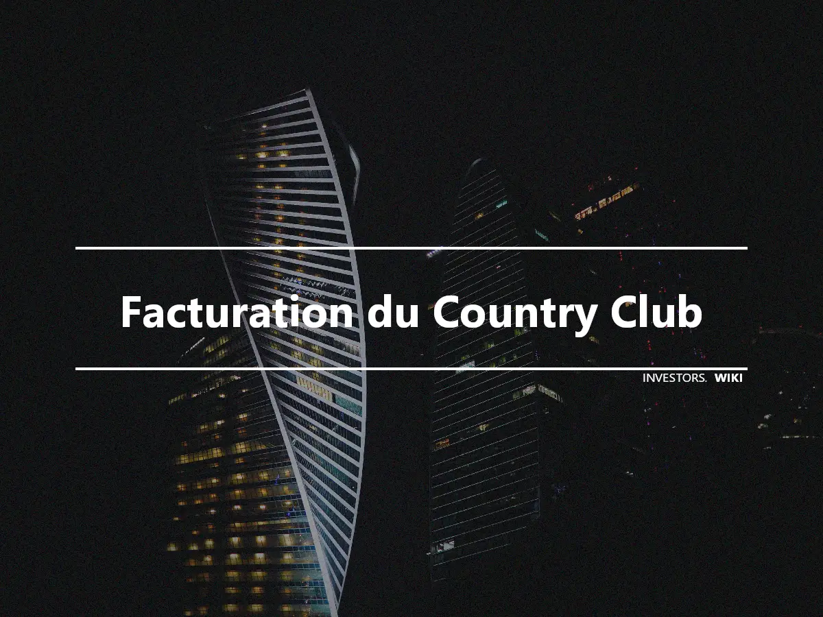 Facturation du Country Club