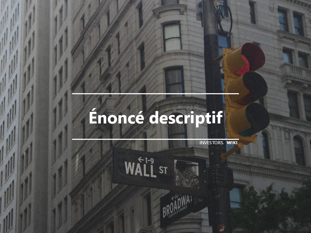 Énoncé descriptif