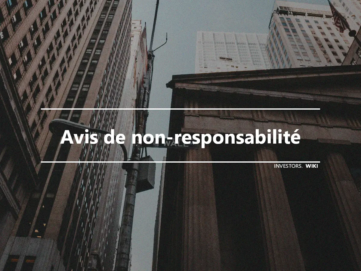 Avis de non-responsabilité