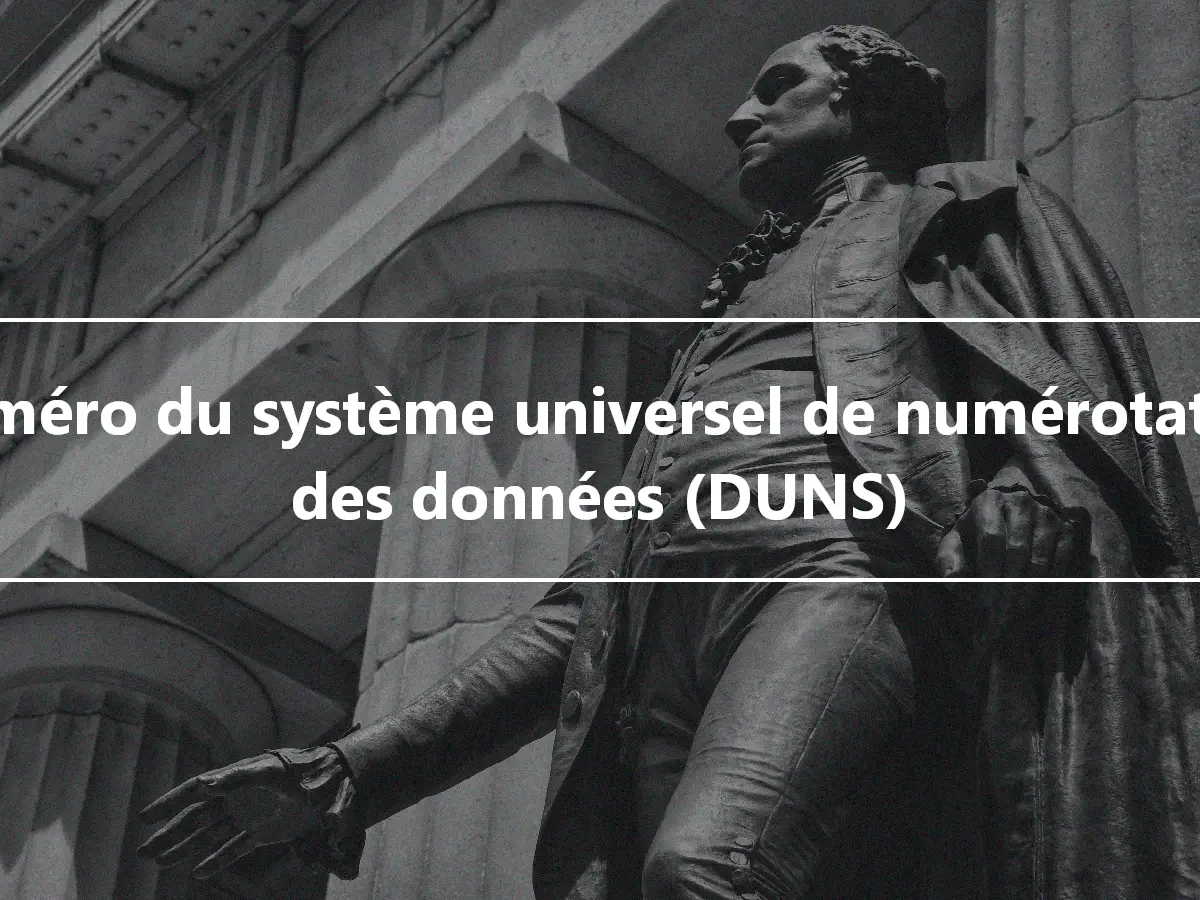 Numéro du système universel de numérotation des données (DUNS)