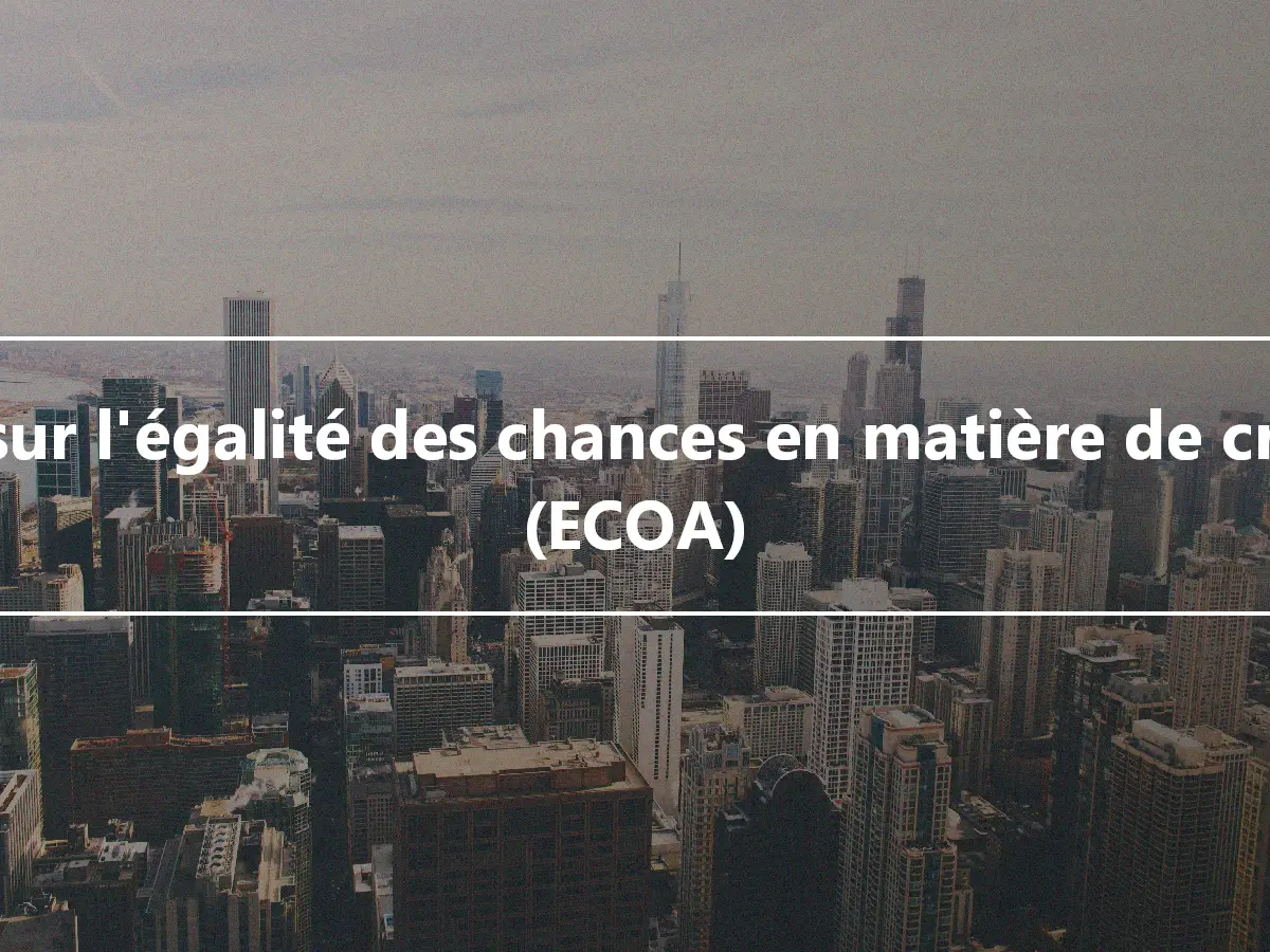 Loi sur l'égalité des chances en matière de crédit (ECOA)