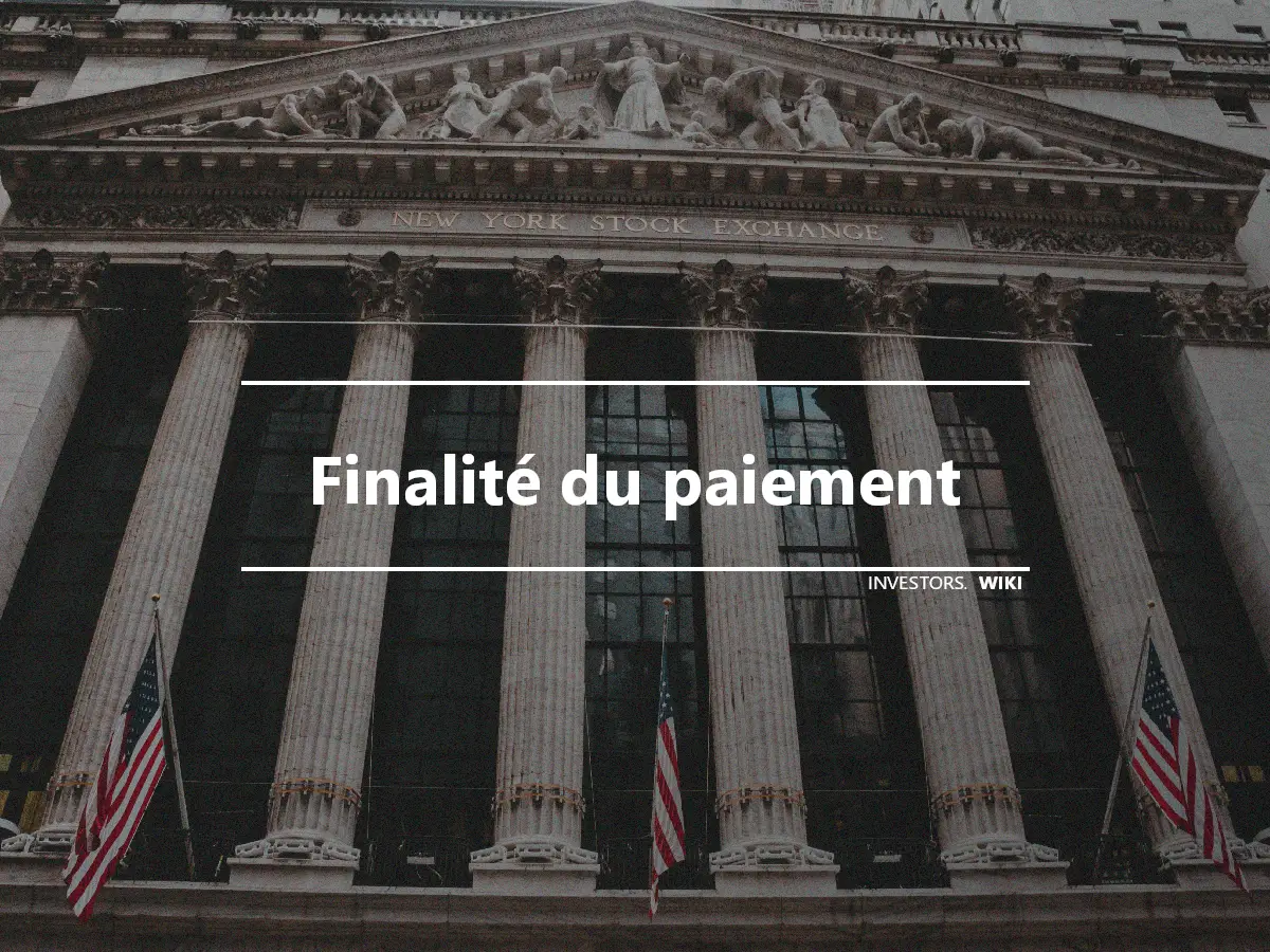 Finalité du paiement