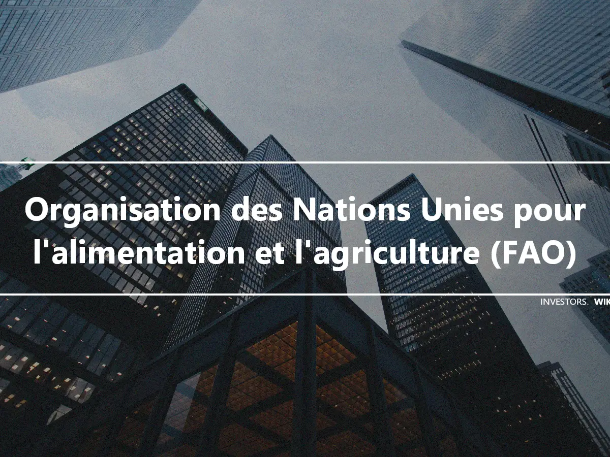 Organisation des Nations Unies pour l'alimentation et l'agriculture (FAO)