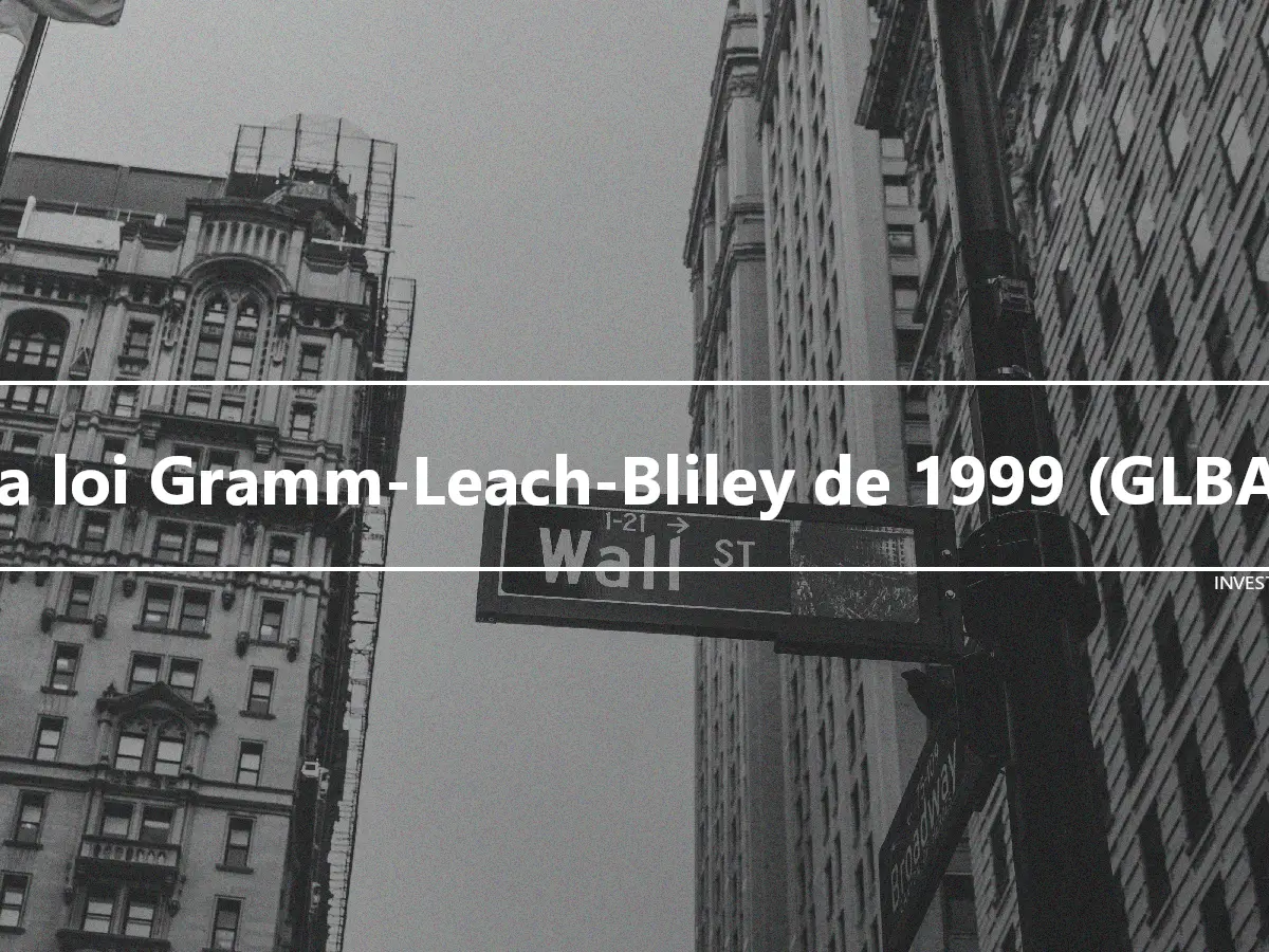 La loi Gramm-Leach-Bliley de 1999 (GLBA)