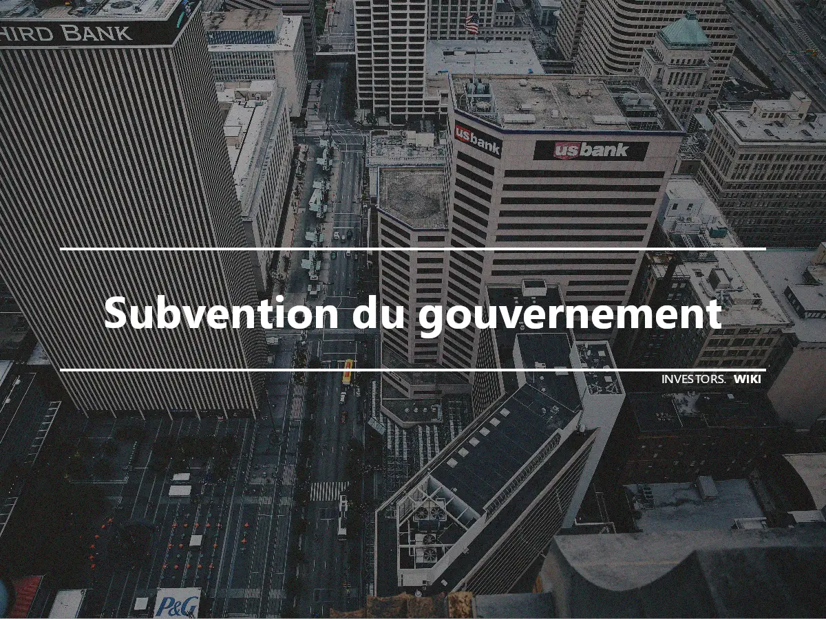 Subvention du gouvernement