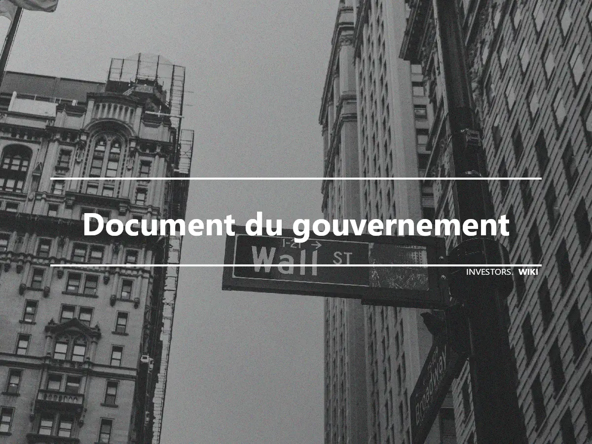 Document du gouvernement