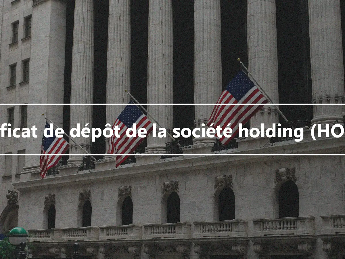 Certificat de dépôt de la société holding (HOLDR)