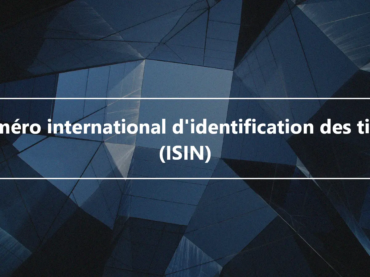 Numéro international d'identification des titres (ISIN)