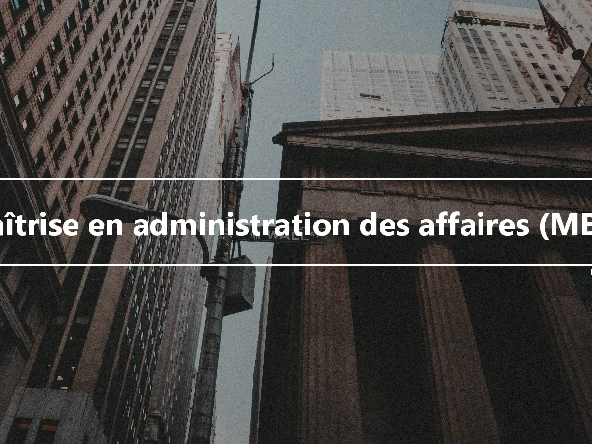 Maîtrise en administration des affaires (MBA)