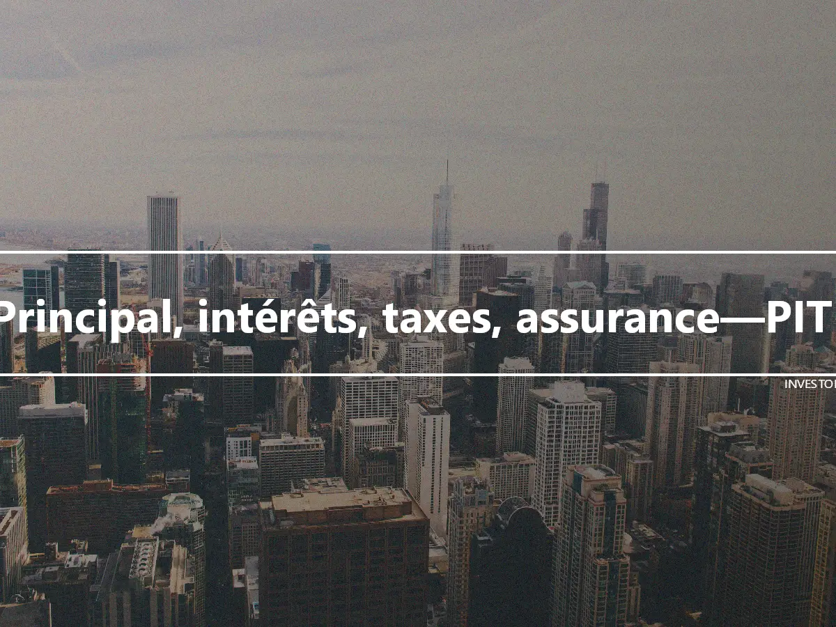 Principal, intérêts, taxes, assurance—PITI